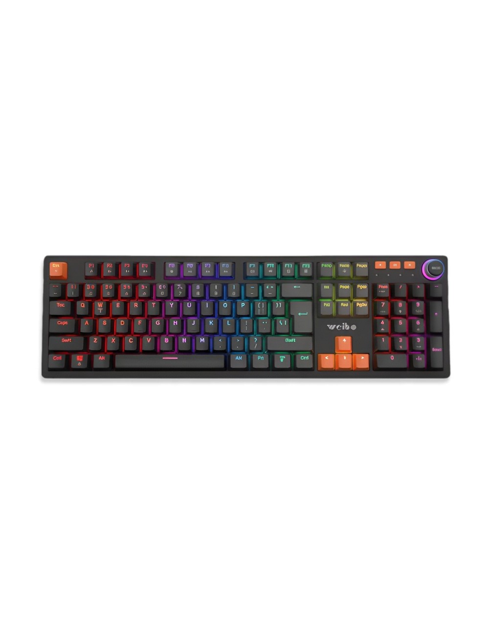 Teclado Mecánico Gamer Led Rgb Español Ñ Perilla Multimedia
