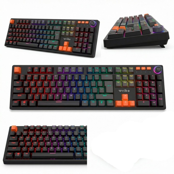 Teclado Mecánico Gamer Led Rgb Español Ñ Perilla Multimedia