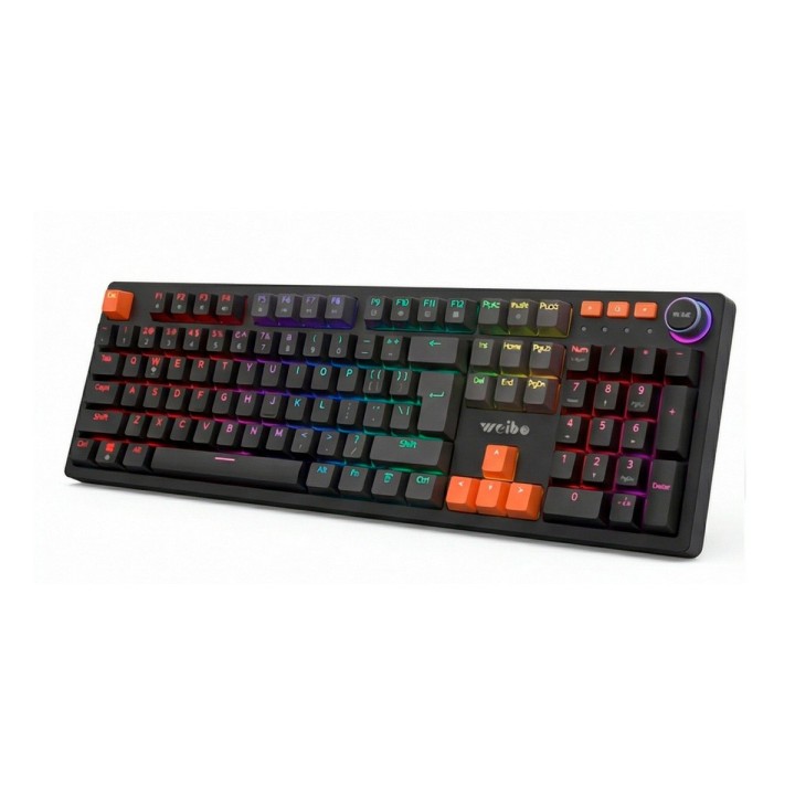 Teclado Mecánico Gamer Led Rgb Español Ñ Perilla Multimedia