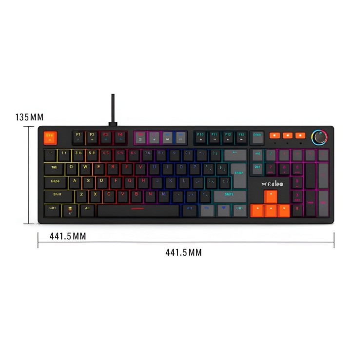 Teclado Mecánico Gamer Led Rgb Español Ñ Perilla Multimedia