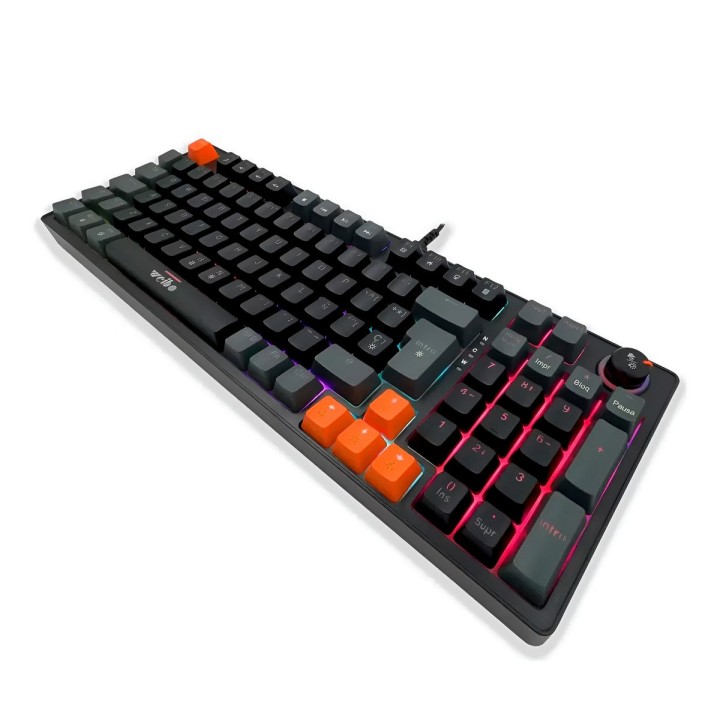 Teclado Mecánico Gamer Led Rgb Wb-666 Perilla Multimedia