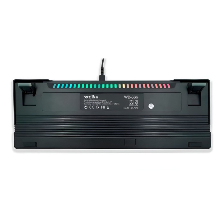 Teclado Mecánico Gamer Led Rgb Wb-666 Perilla Multimedia