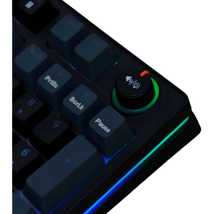 Teclado Mecánico Gamer Led Rgb Wb-666 Perilla Multimedia
