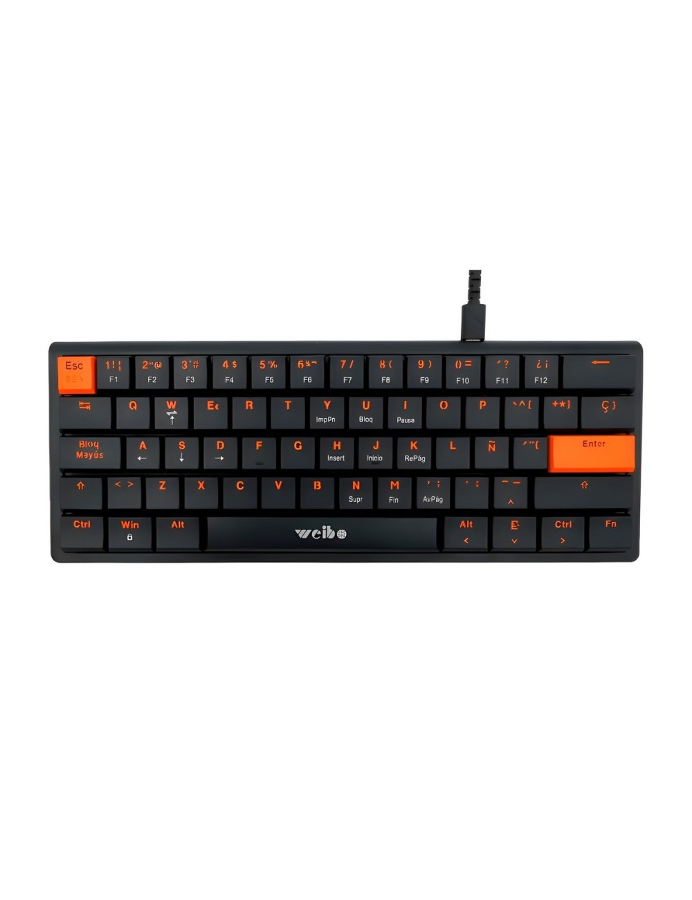 Teclado Mecánico Gamer Wb-777 Compacto Led Rgb Español