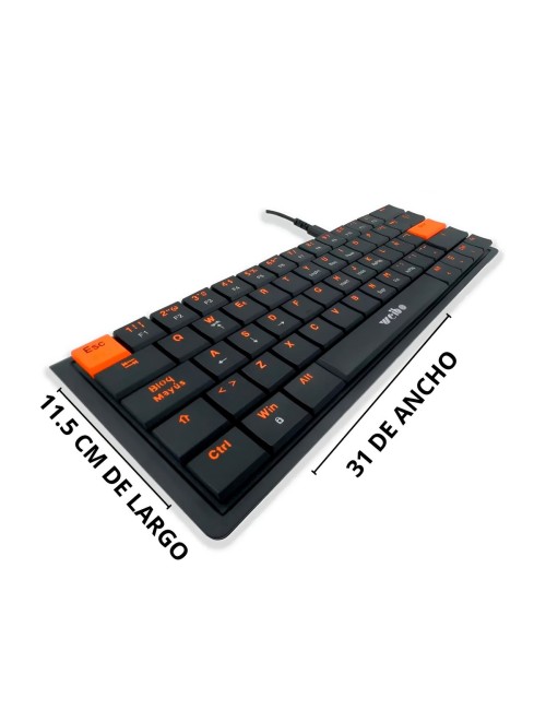 Teclado Mecánico Gamer Wb-777 Compacto Led Rgb Español