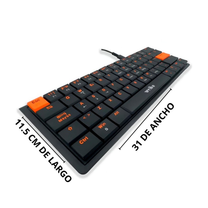 Teclado Mecánico Gamer Wb-777 Compacto Led Rgb Español