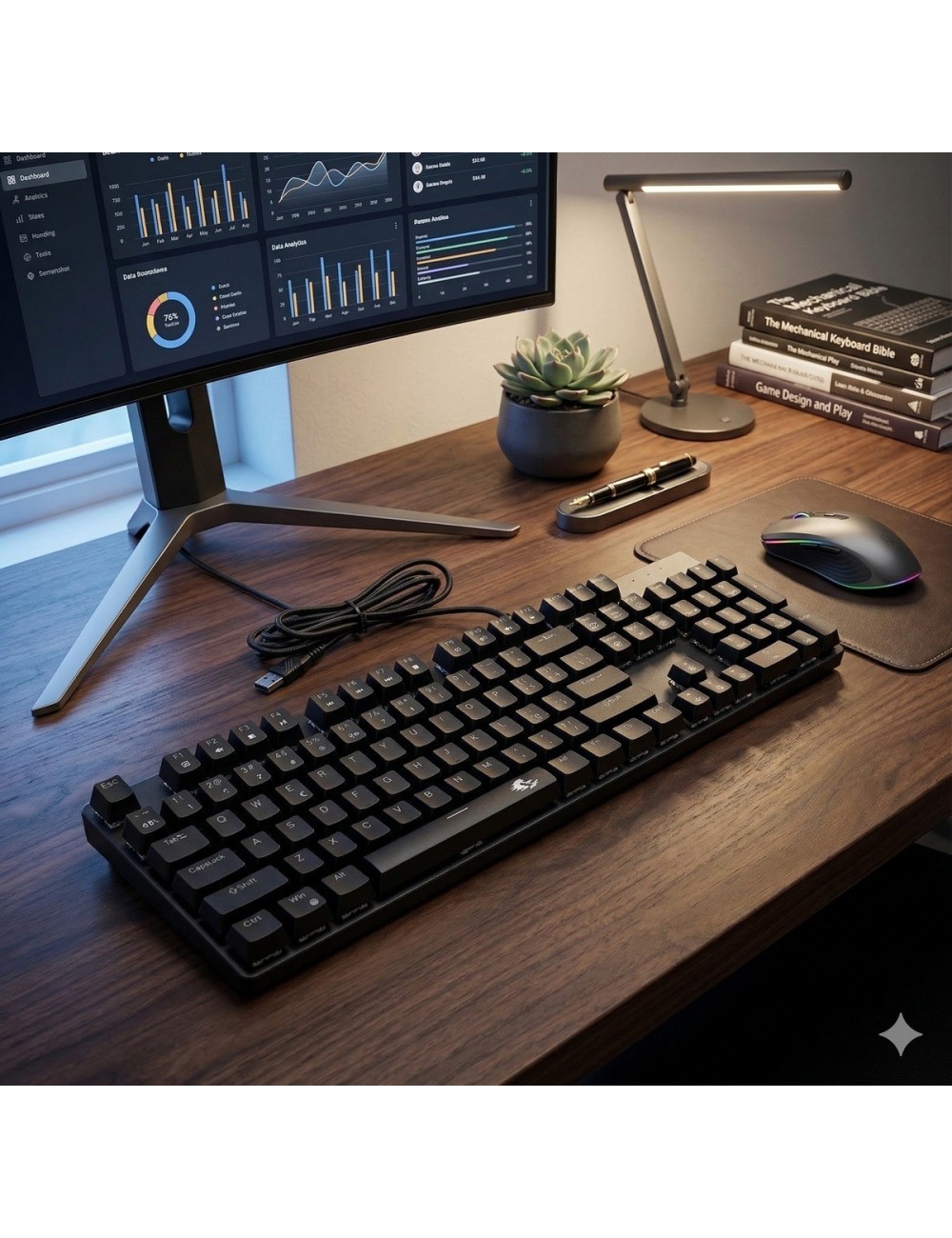 Teclado Mecánico Gamer Led Rgb Español K600 Laptop Oficina