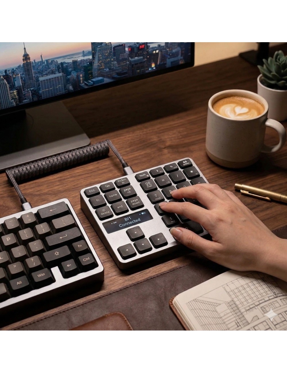 Teclado Numerico Inalambrico 35 Teclas Recargable Pc Mac