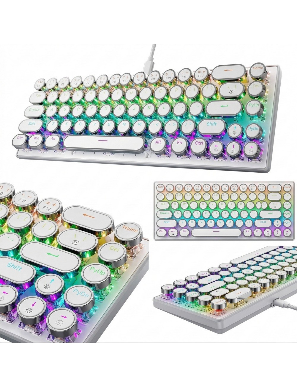 Teclado Mecánico Retro Vintage Gamer Led Rgb K400 Pro