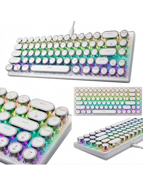 Teclado Mecánico Retro Vintage Gamer Led Rgb K400 Pro