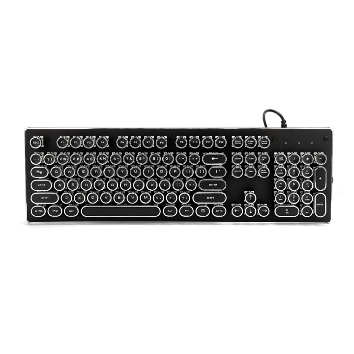 Teclado Mecánico Retro Vintage Led Rgb K200 Máquina Escribir