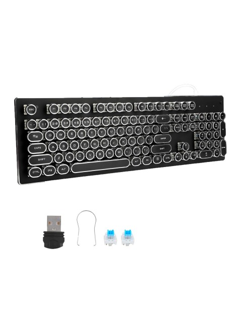 Teclado Mecánico Retro Vintage Led Rgb K200 Máquina Escribir