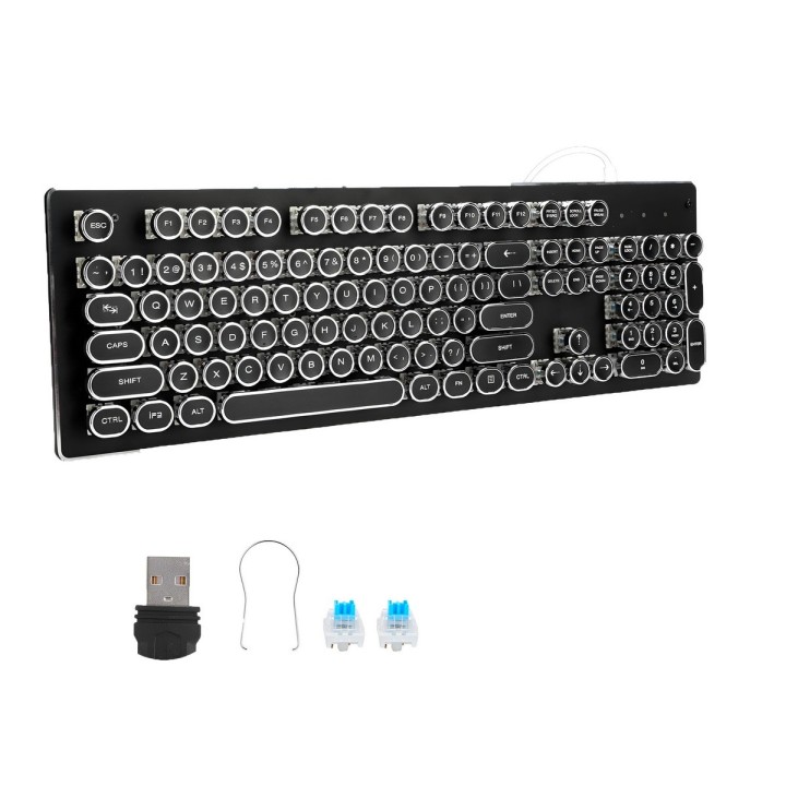 Teclado Mecánico Retro Vintage Led Rgb K200 Máquina Escribir
