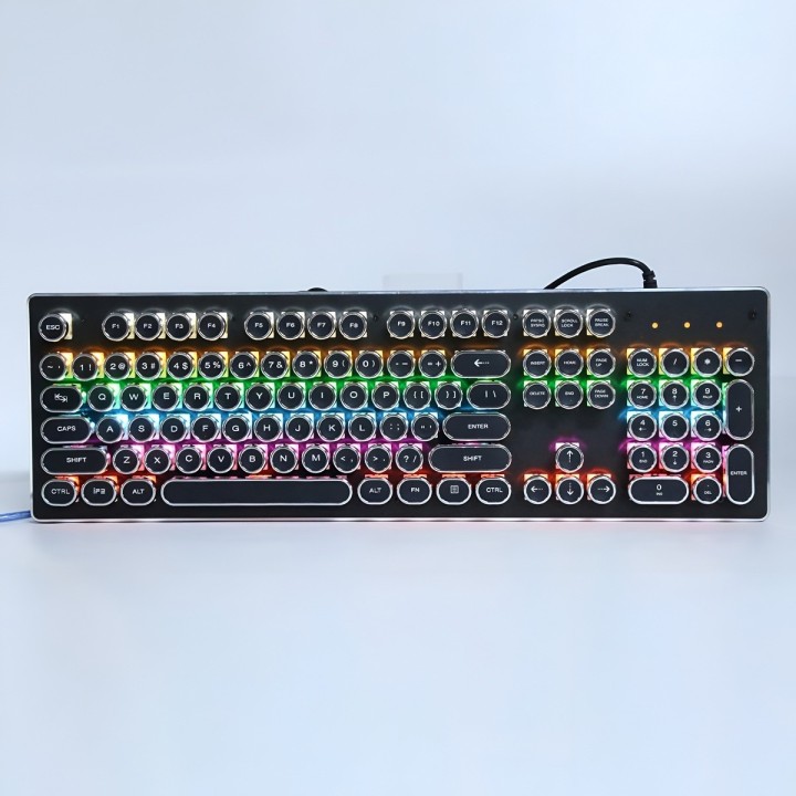 Teclado Mecánico Retro Vintage Led Rgb K200 Máquina Escribir