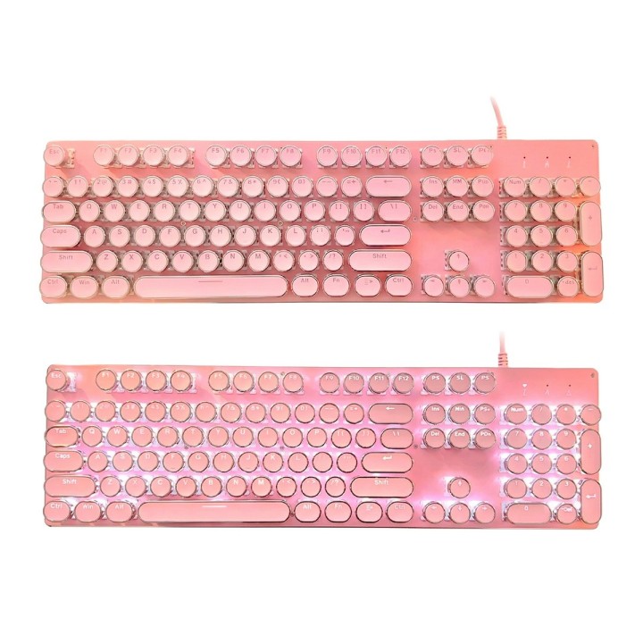 Teclado Mecánico Retro Vintage Led Rgb K200 Máquina Escribir