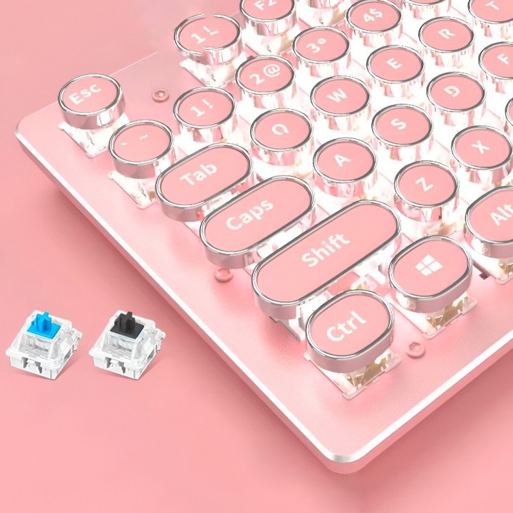 Teclado Mecánico Retro Vintage Led Rgb K200 Máquina Escribir