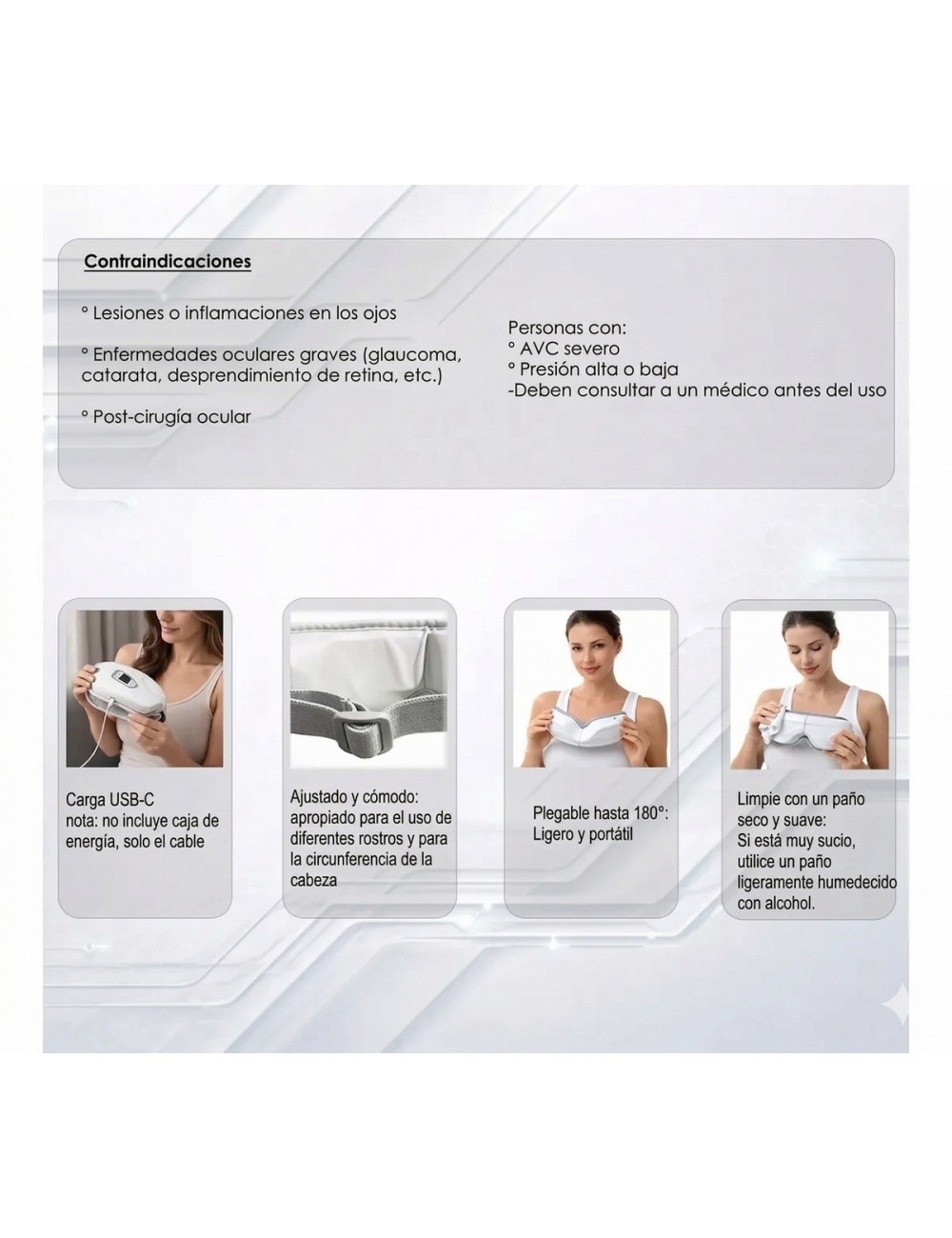 Gafas Masajeadoras De Ojos Inteligentes Calor Bluetooth