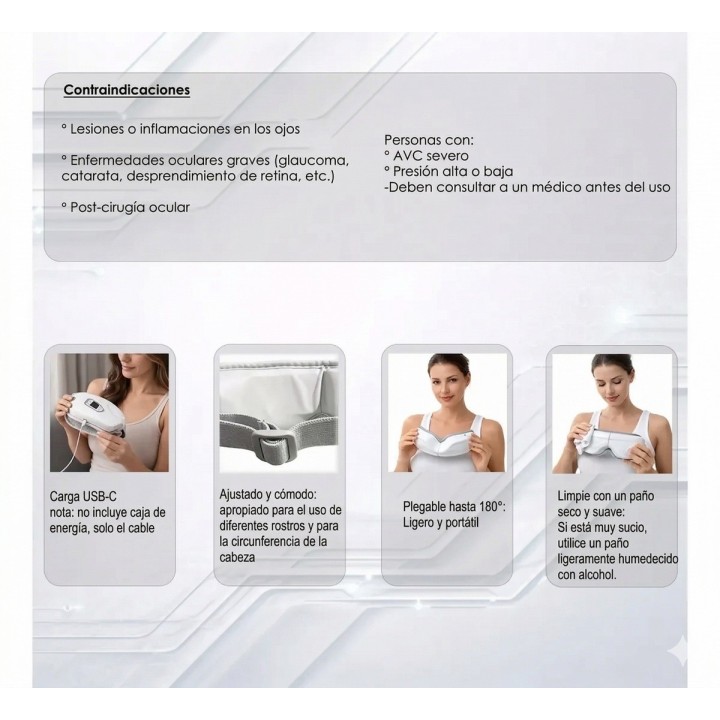 Gafas Masajeadoras De Ojos Inteligentes Calor Bluetooth