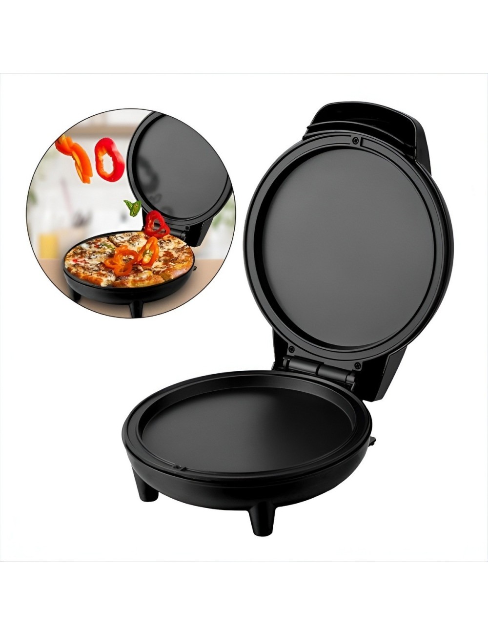 Horno Eléctrico Para Pizza 1000w Antiadherente Portátil