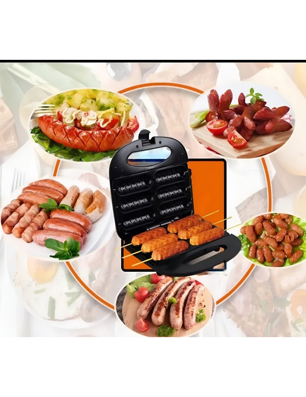 Máquina Eléctrica Corn Dogs Salchichas 6 Cavidades 750w