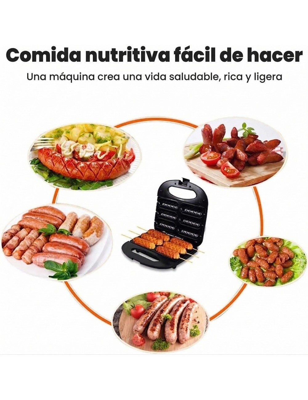 Máquina Eléctrica Corn Dogs Salchichas 6 Cavidades 750w