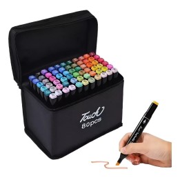 Marcadores Artísticos Touch 80 Colores Doble Punta + Estuche