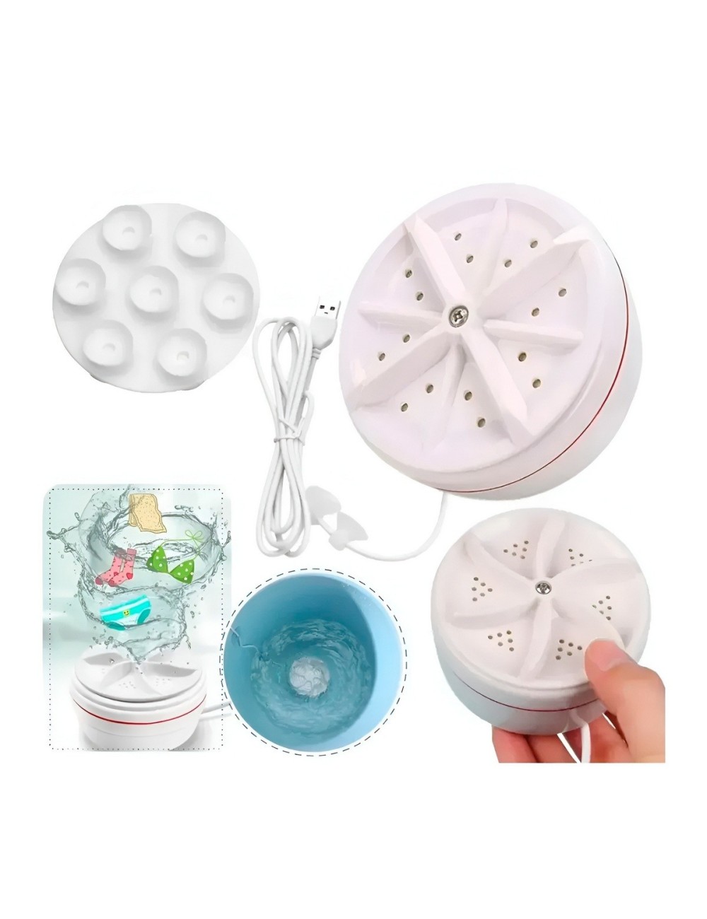 Mini Lavadora Portátil Turbina Usb Para Ropa Y Viajes