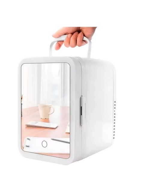 Mini Nevera De Belleza Espejo Led Skincare Portátil