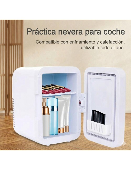 Mini Nevera De Belleza Espejo Led Skincare Portátil