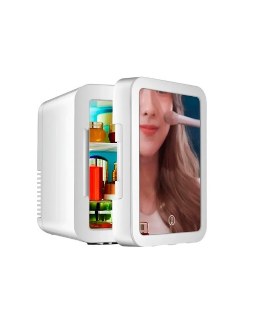 Mini Nevera De Belleza Espejo Led Skincare Portátil