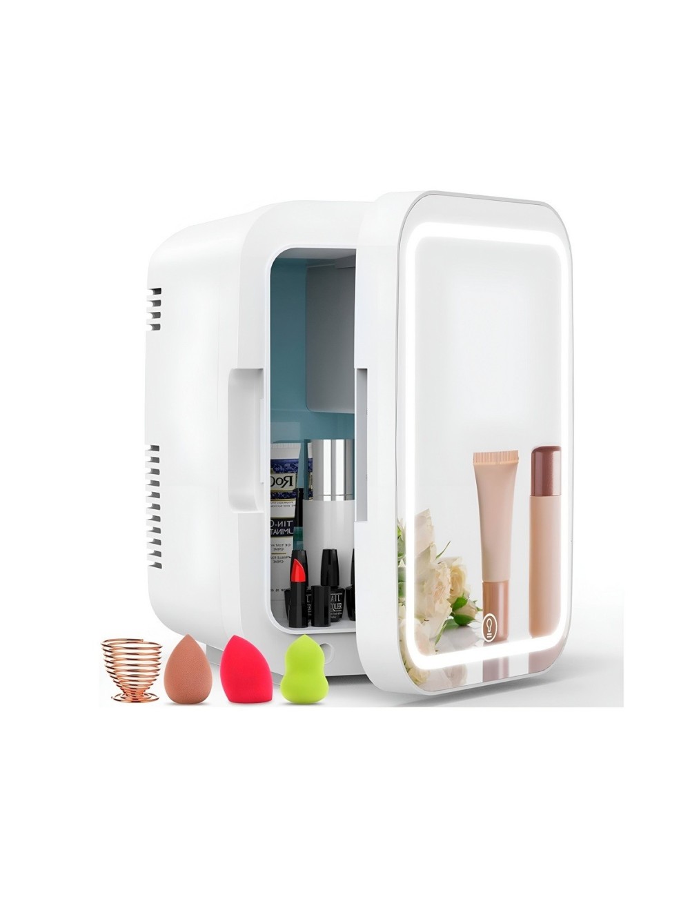 Mini Nevera De Belleza Espejo Led Skincare Portátil