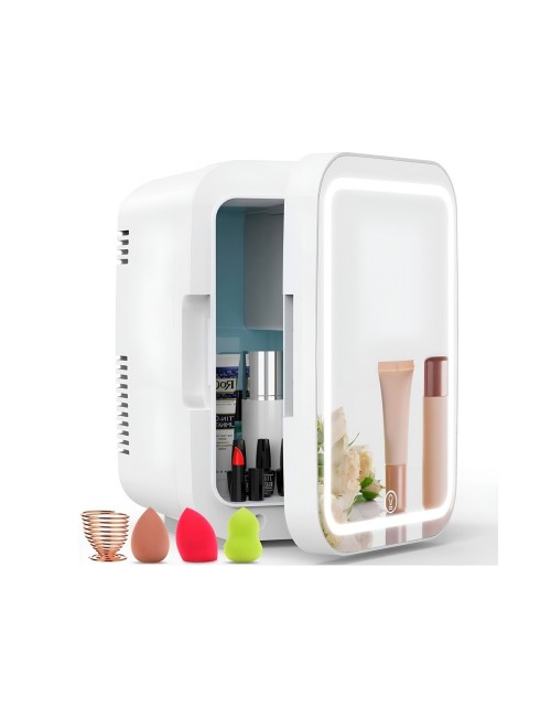 Mini Nevera De Belleza Espejo Led Skincare Portátil