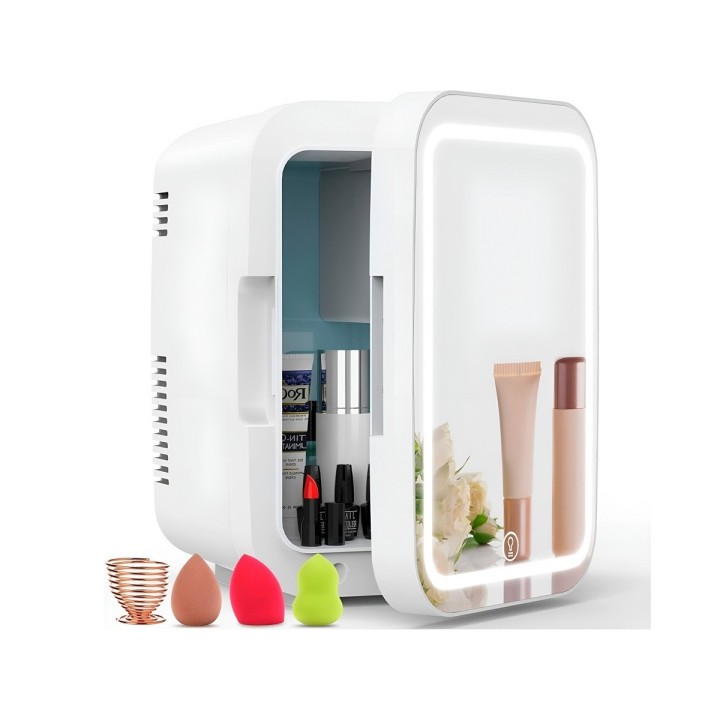 Mini Nevera De Belleza Espejo Led Skincare Portátil