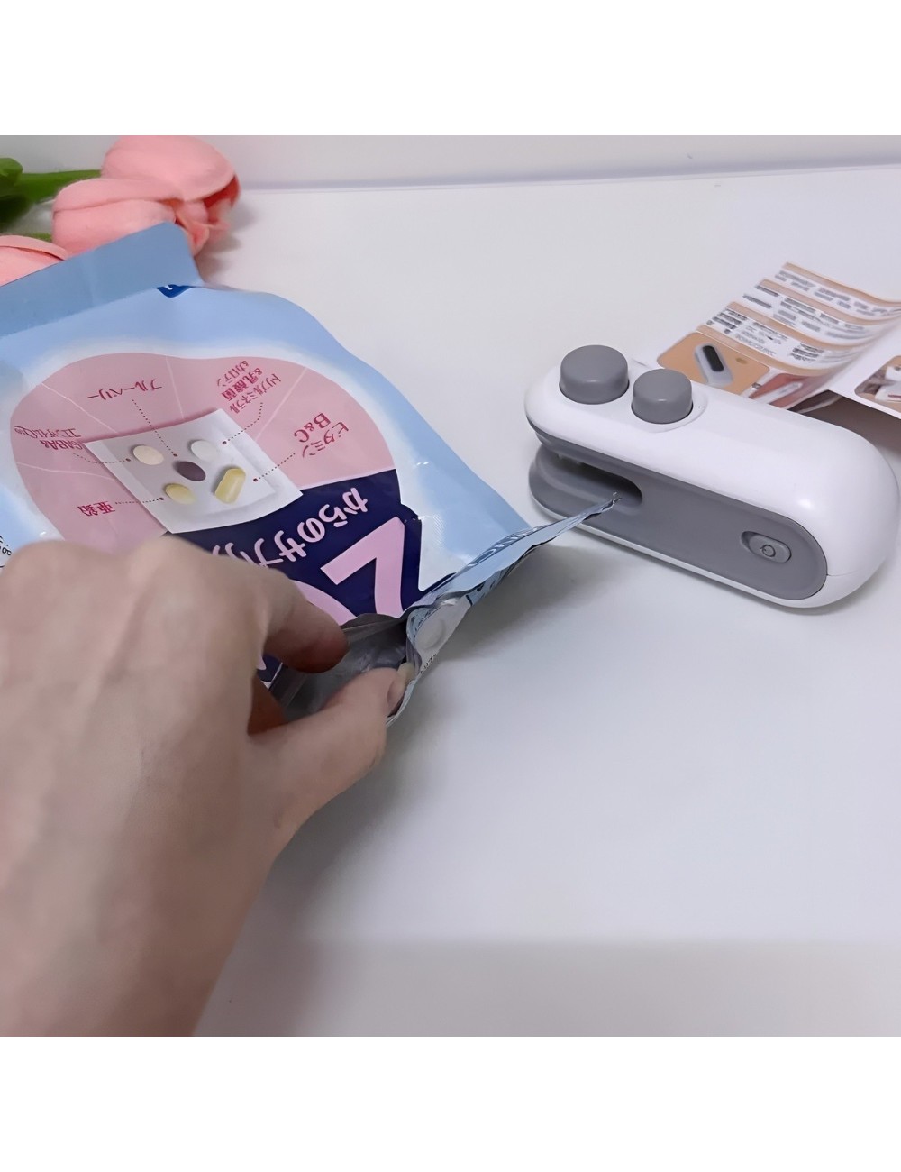 Mini Sellador De Bolsas Portátil Recargable Usb 2 En 1 Imán