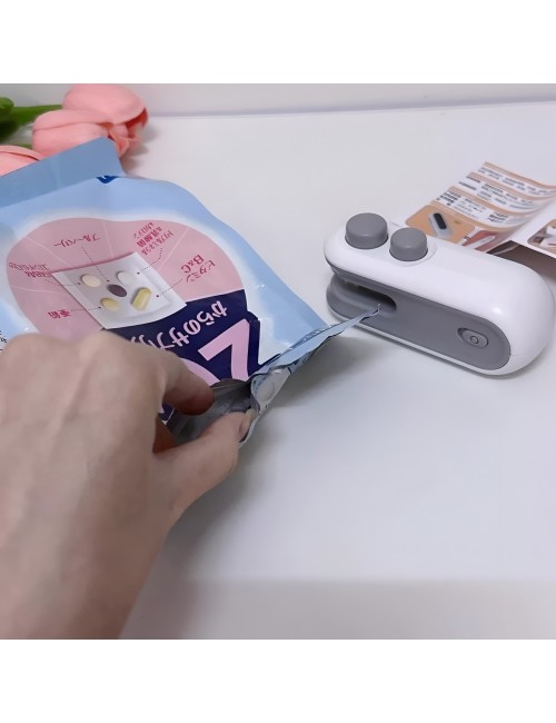 Mini Sellador De Bolsas Portátil Recargable Usb 2 En 1 Imán