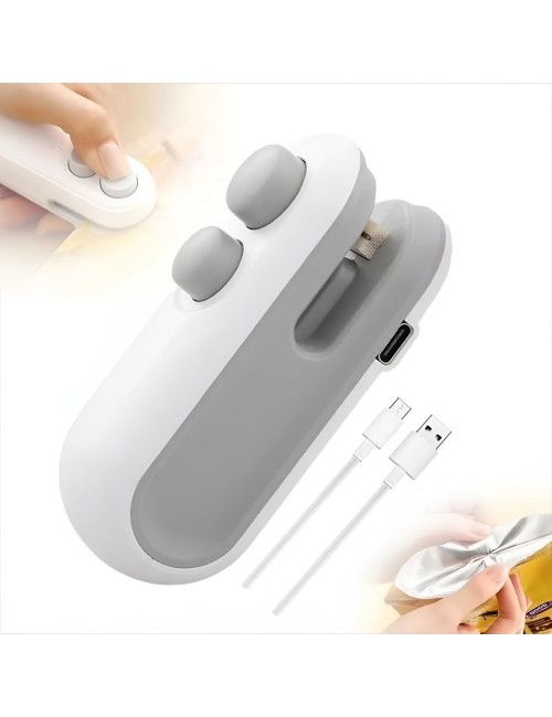 Mini Sellador De Bolsas Portátil Recargable Usb 2 En 1 Imán