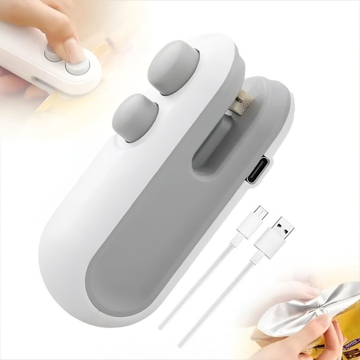 Mini Sellador De Bolsas Portátil Recargable Usb 2 En 1 Imán
