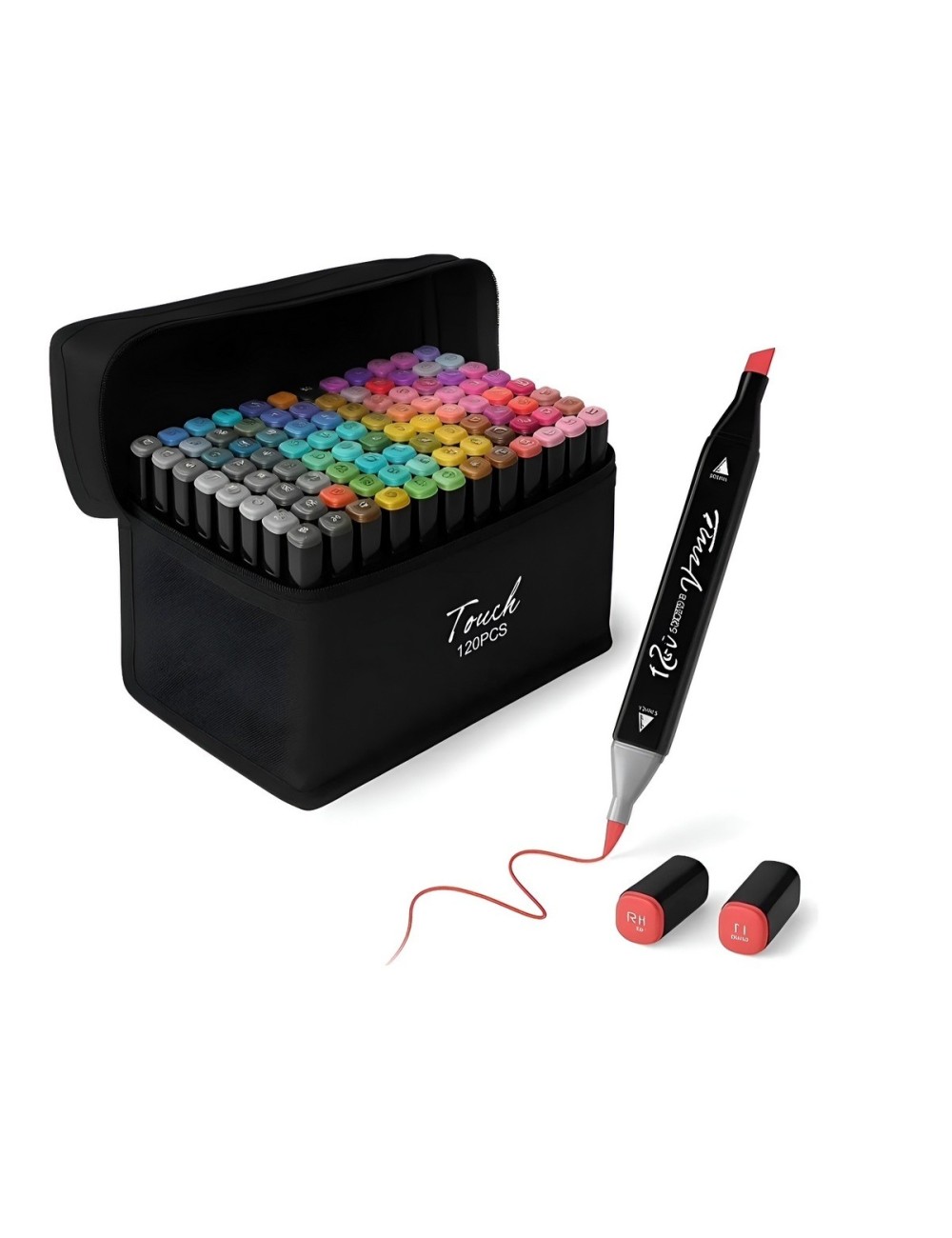 Set 120 Marcadores Artísticos Touch Doble Punta + Estuche