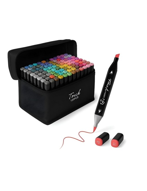 Set 120 Marcadores Artísticos Touch Doble Punta + Estuche