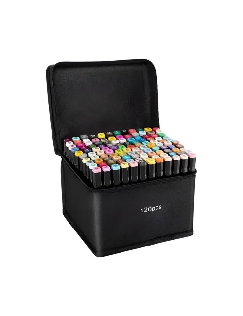 Set 120 Marcadores Artísticos Touch Doble Punta + Estuche