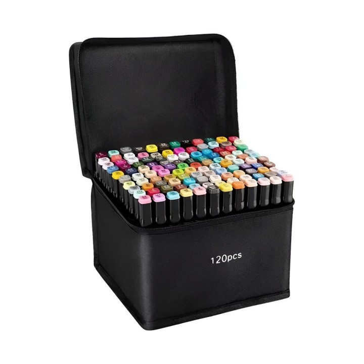 Set 120 Marcadores Artísticos Touch Doble Punta + Estuche