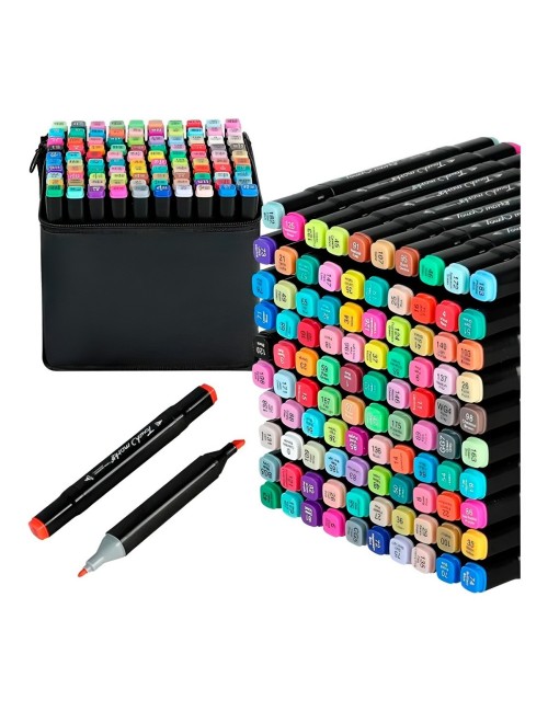 Set 120 Marcadores Artísticos Touch Doble Punta + Estuche