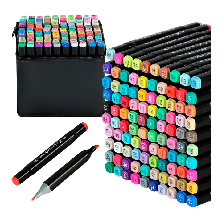 Set 120 Marcadores Artísticos Touch Doble Punta + Estuche