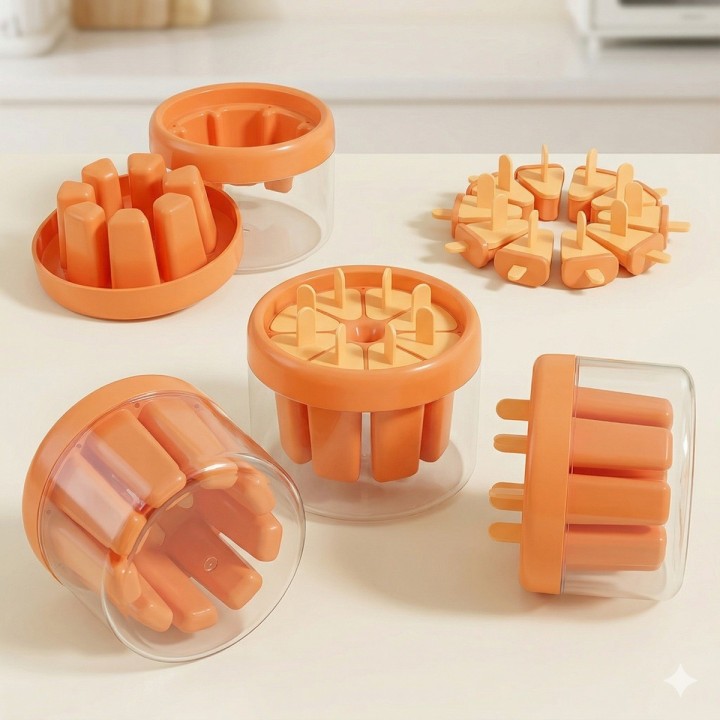 Molde Para Helados Paletas Caseras Pack X8 Desmolde Rápido