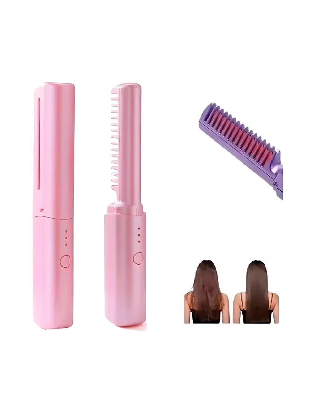 Peine Alisador Inalámbrico Portátil Recargable Usb 3 Niveles