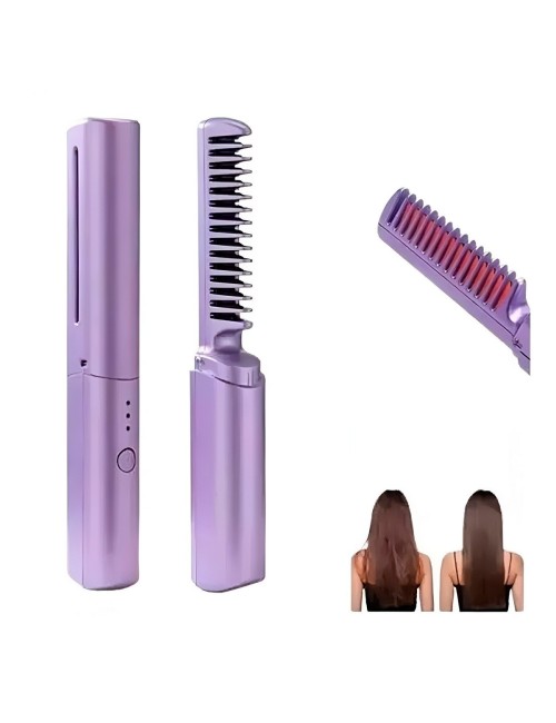 Peine Alisador Inalámbrico Portátil Recargable Usb 3 Niveles