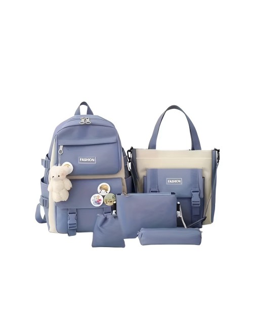 Combo Morral Maleta Aesthetic 5 Piezas Escolar Kawaii