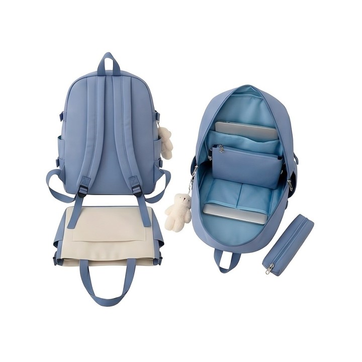 Combo Morral Maleta Aesthetic 5 Piezas Escolar Kawaii