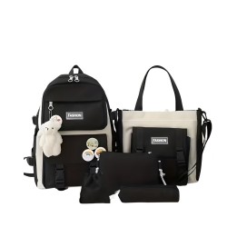 Combo Morral Maleta Aesthetic 5 Piezas Escolar Kawaii
