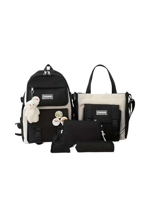 Combo Morral Maleta Aesthetic 5 Piezas Escolar Kawaii